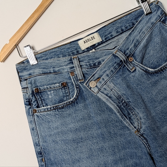 AGOLDE Criss Cross Upsized Jeans Straight Leg Eternal Blue Aritzia 28 - Picture 8 of 13